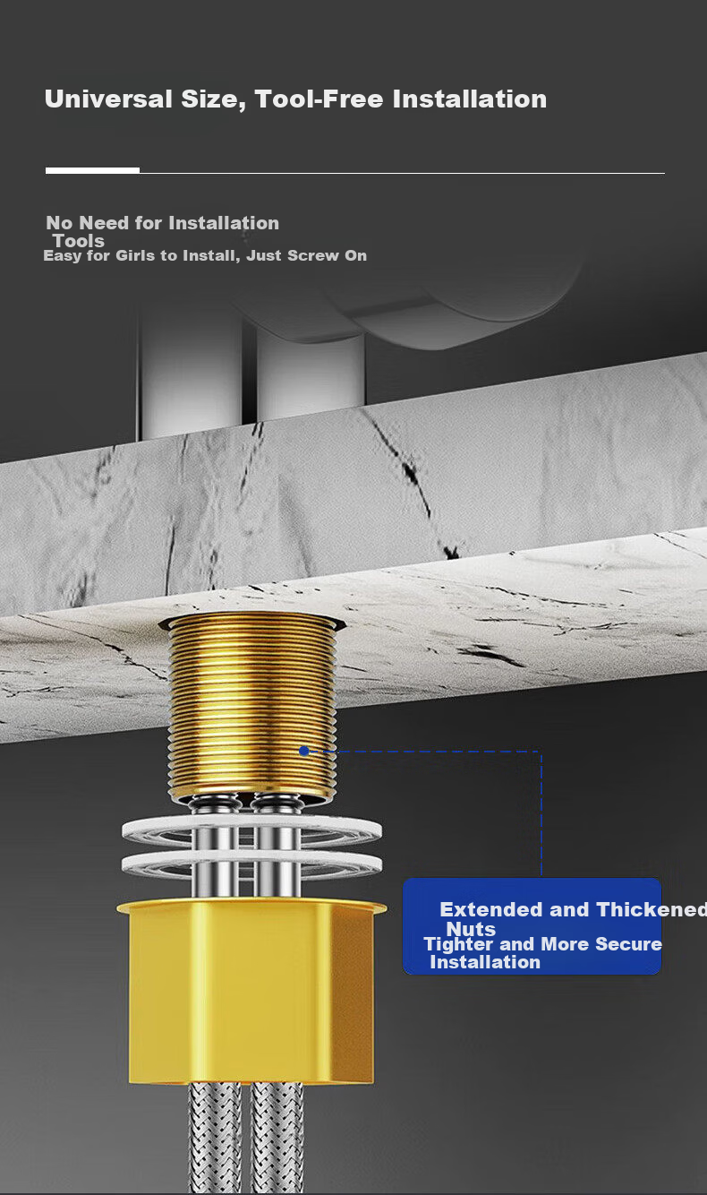 Denwalk [Germany] Kitchen Faucet Hot and Cold Two-in-One Stainless Steel Sink Faucet 10