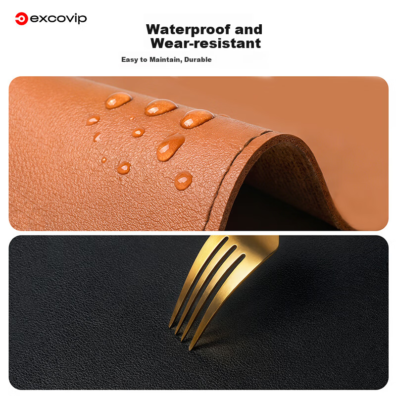 EXCO Vintage Orange Pink Leather Small Mouse Pad Portable Edge-Locked Waterproof Mini Mouse Mat Compact Office Use Unisex 1055 4