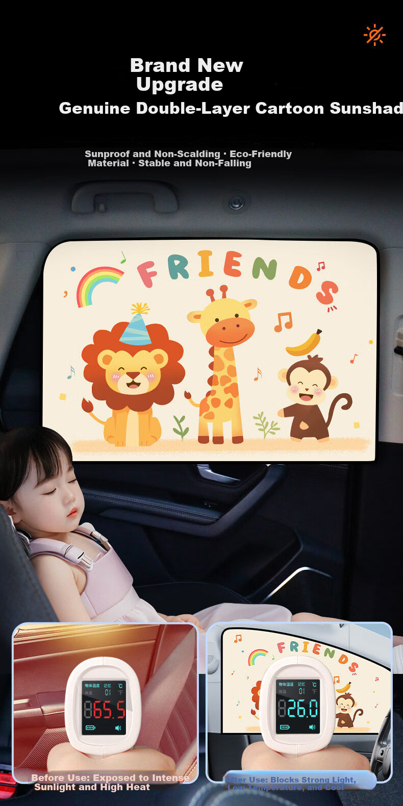 TOKUSET Car Sunshade Curtain Heat Insulation Magnetic Side Window Privacy Glass Cover 1