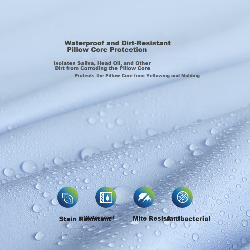 Anmino Anti-Mite Waterproof Oil-Resistant Pillowcase Dust Mite Allergy Pillowcase 48x74cm