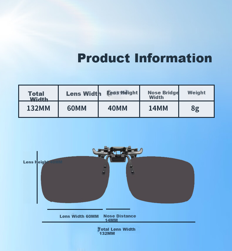 JFJN Polarized Clip-On Sunglasses for Myopia, UV Protection, Anti-Glare, Driving, Fishing, Hiking, Cycling JP02 17