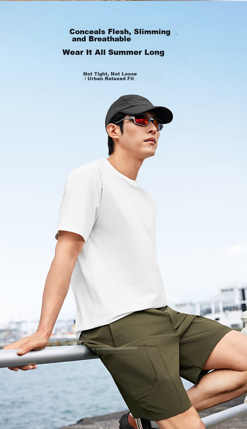 Kolumb Short Sleeve T-Shirt Summer Moisture-Wicking Quick-Dry Cloud-Feel Sorona Sun Protection Outdoor Half Sleeve Stardust Blue L(175) 8