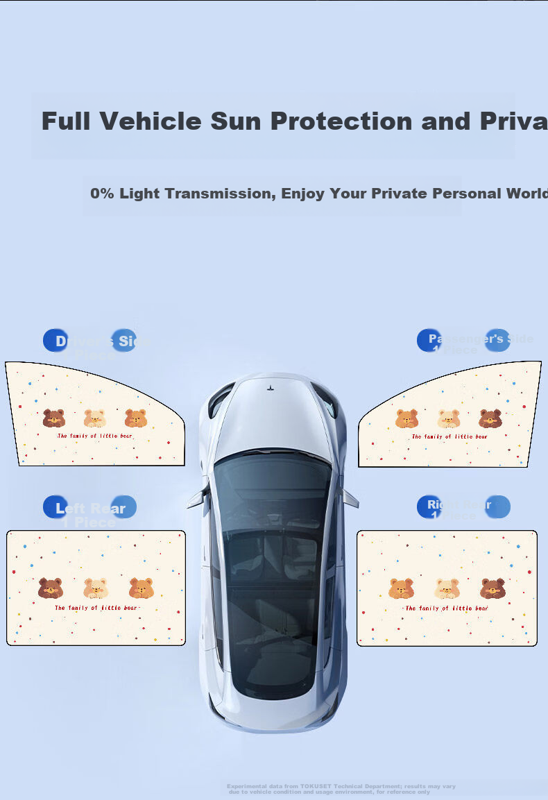TOKUSET Car Sunshade Curtain Heat Insulation Magnetic Side Window Privacy Glass Cover 12
