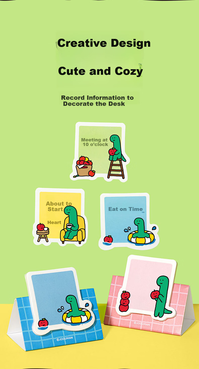 NUSIGN Qiaoguman Glitter Pearl Sliding Sticky Notes Dinosaur Cartoon Transparent Stickers Random Colors NS377-Q [Popular Product] High-End Brand under Deli 6