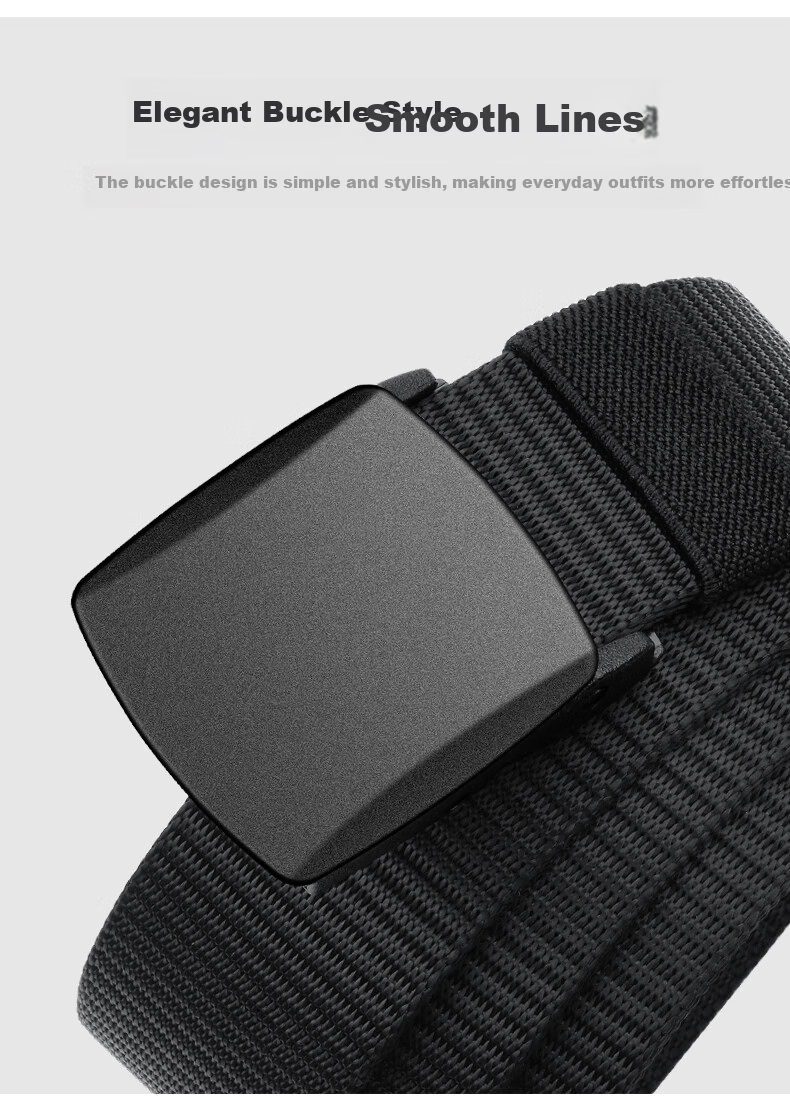 Jingsu Canvas Belt Men Metal-Free Anti-Allergy Security Check Sports Outdoor Casual Military Training Waist Belt 4