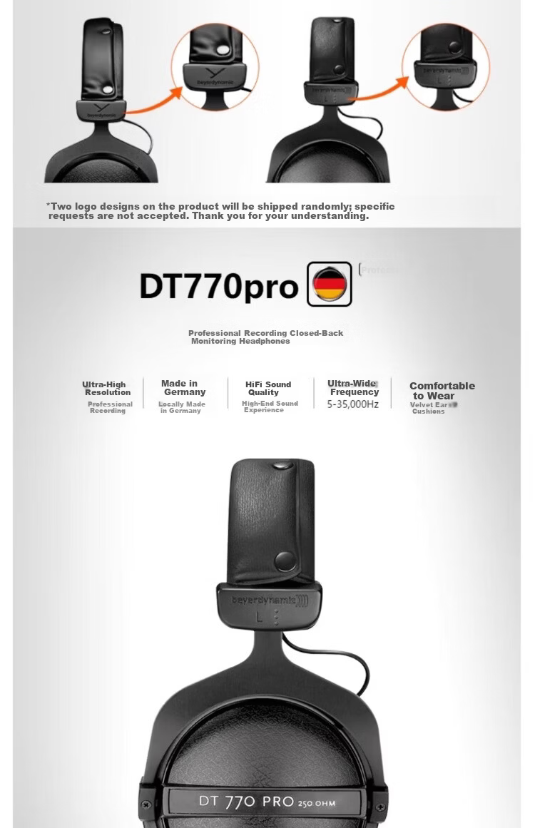 Beyerdynamic DT 700 PRO Over-Ear Closed-Back Studio Monitoring Headphones for Music and FPS Gaming [No Microphone] DT 770 PRO [32Ω] 1