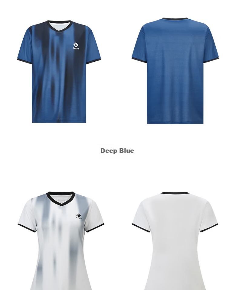 KUMPOO 26th Anniversary New Men's Badminton Shirt Short Sleeve Fashion Loose Breathable K261M-1154 Dark Blue M 14
