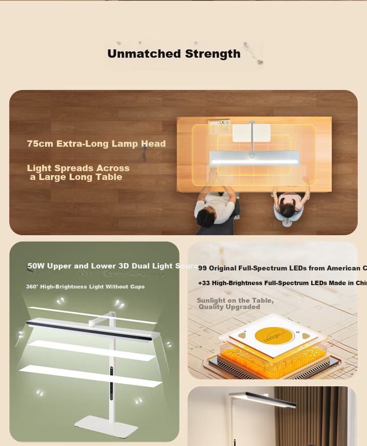 NVC Future Light Eye Protection Desk Lamp with Remote Control Full Spectrum Reading Table Lamp V5 3