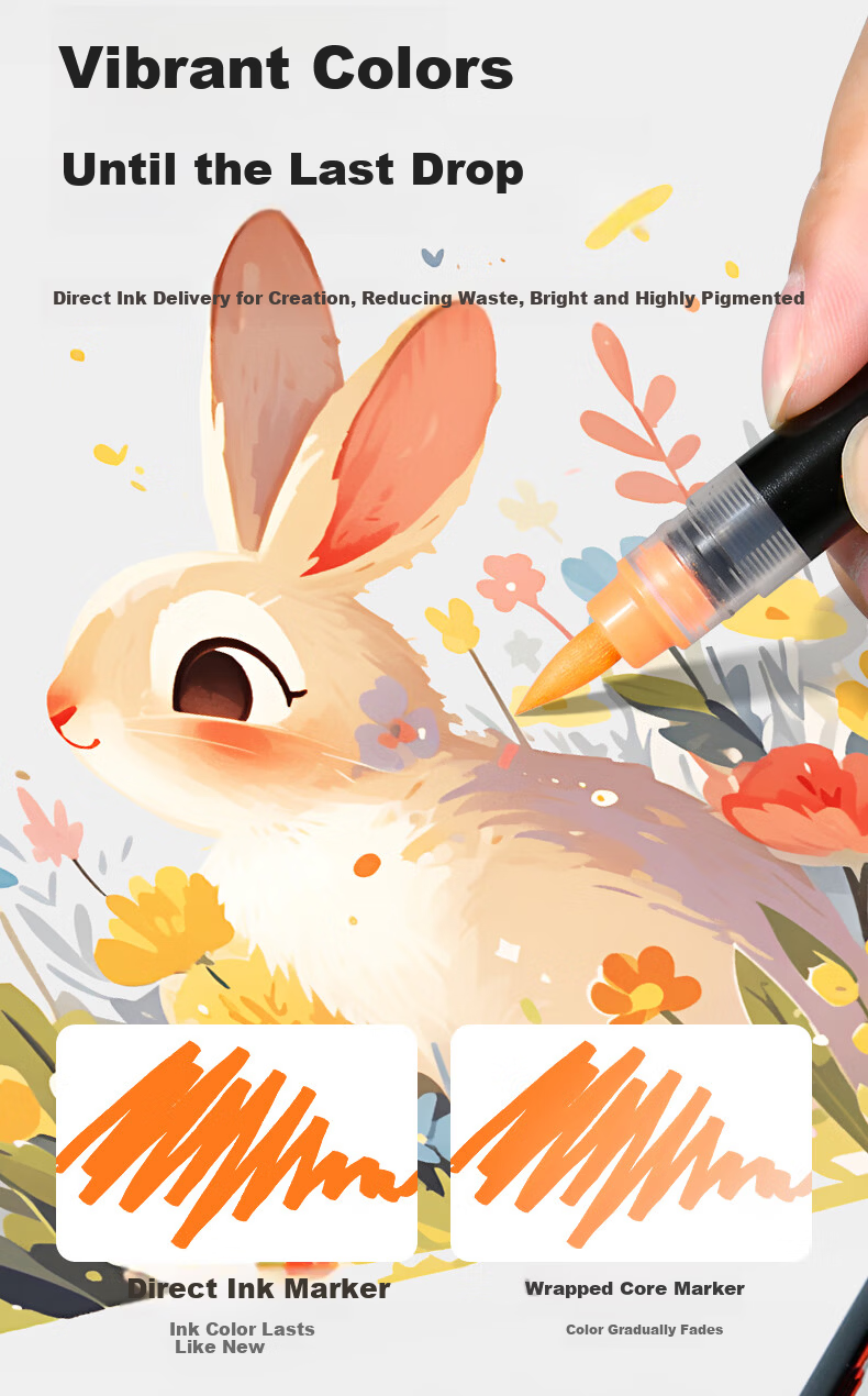 Touchcolor Little Black Box Direct Ink Acrylic Soft Tip Marker Soft Tip Children's Kindergarten Drawing Non-Staining Opaque Washable 120-Color Watercolor Pen Art Education 3