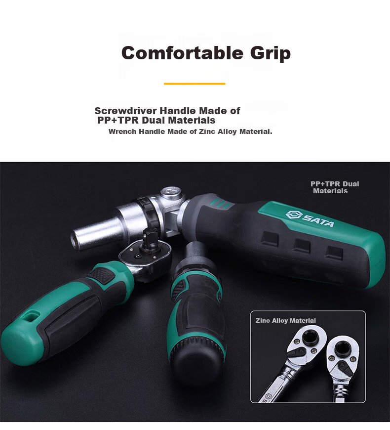 SATA Household Mini Ratchet Screwdriver & Small Socket Set 05492 6
