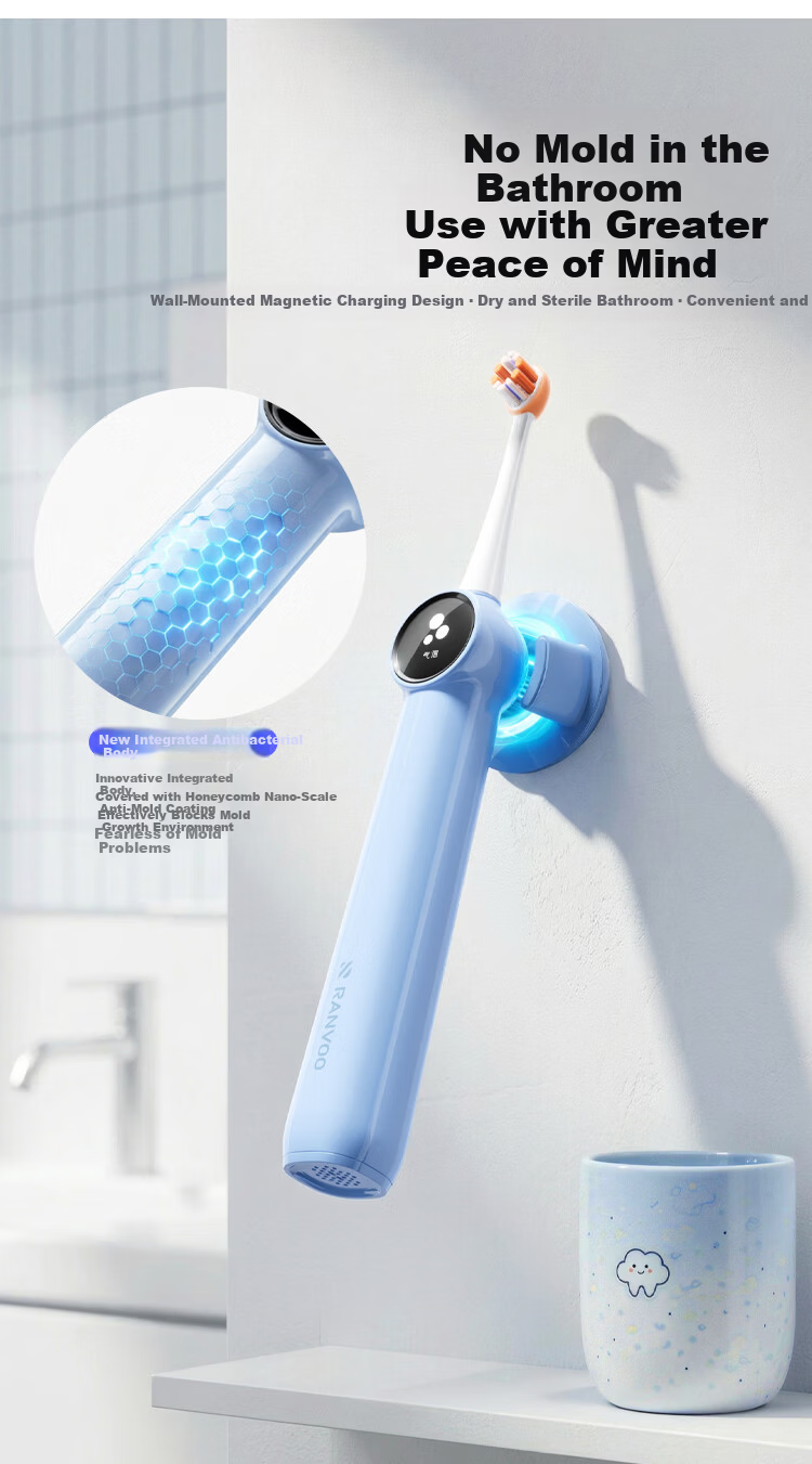 Ruiwu Jet Cleaning Kids Electric Toothbrush | Children Love Brushing | Children's Day Gift for Boys and Girls | JD Self-operated | Electric Toothbrush for Ages 6-12-18 Teens 13