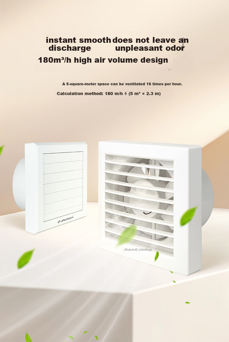 JINLING Window Wall Exhaust Fan Electric Front Louver High-Rise Wind-Resistant Bathroom 6-Inch Low Noise Ventilation Fan 15-C(D1) 2