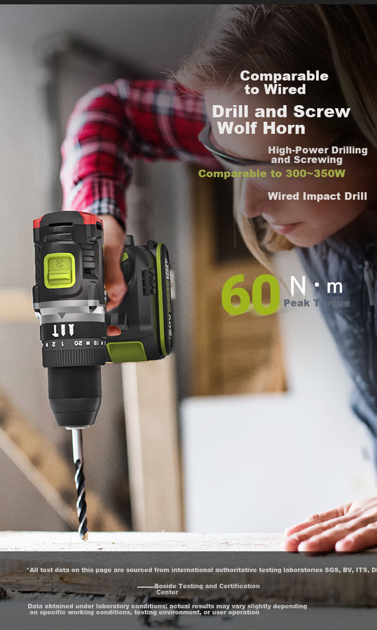 Worx 20V Brushless Impact Drill WU369.9 (Bare Tool) Cordless Lithium Battery Handheld Drill for Concrete Wall Drilling 5