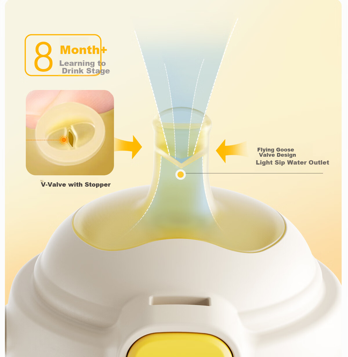 NEVS Baby Duckbill Sippy Cup Infant Training Cup Flip Lock Children's Water Cup PPSU Gravity Ball Straw Cup 300ml 7