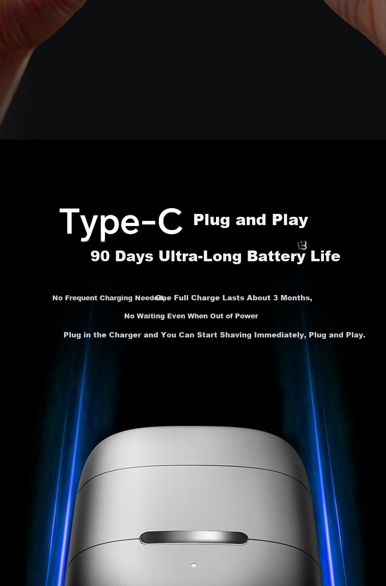 Honor Choice coocaa Men's Electric Shaver Portable Dual Rotary Blade Air Silver Birthday Gift for Boyfriend and Father 6