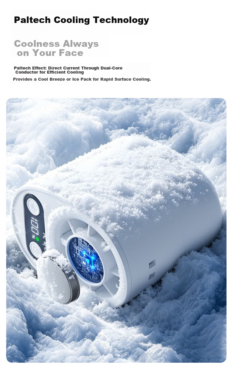 PolarBees Arctic Bee Portable Mini Fan Waist Hanging Handheld Neck Hanging Clip Desktop USB Rechargeable High-Speed Ultra-Quiet Cooling Fan with Long Battery Life 15