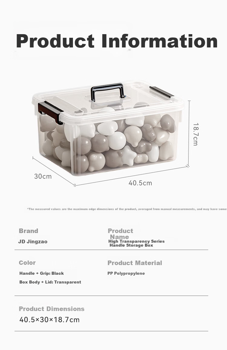 JD Jingzao Large Clothes Storage Box Plastic Toy Organizer Car Trunk Storage Transparent 36L 10