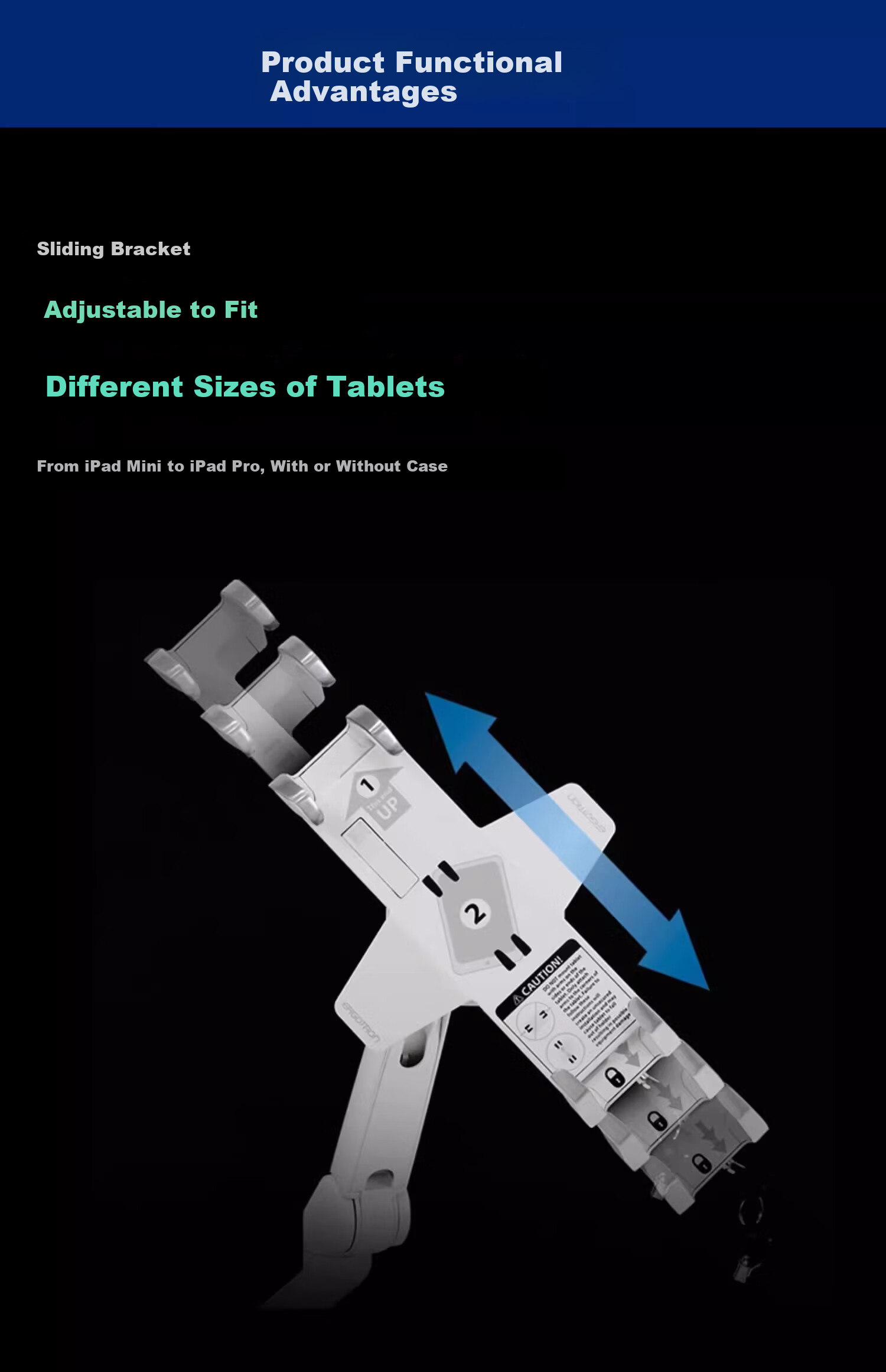 Aegis 45-460-026 Lockable Tablet Stand Office iPad Holder 6