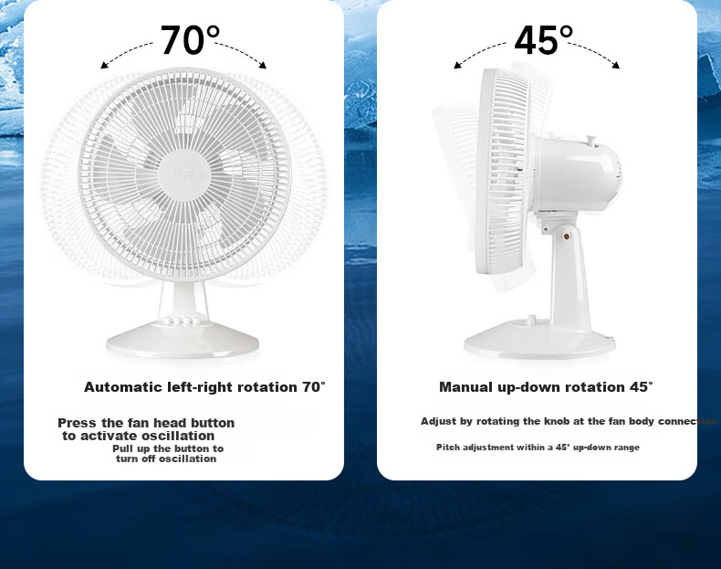 Wahson Electric Fan/Table Fan/Home Office High Airflow Low Noise Fan FT-A1208A 5