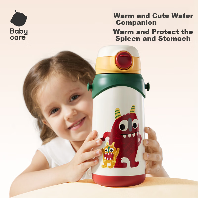 Babycare Children's Insulated Water Bottle Straw Cup Toddler Training Cup 316 Stainless Steel Dual Drinking School Cup 600ml