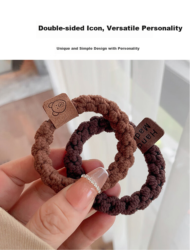 MEIFUYU High Elasticity Milk Coffee Bear Hair Tie Set of 10 WH7253 5