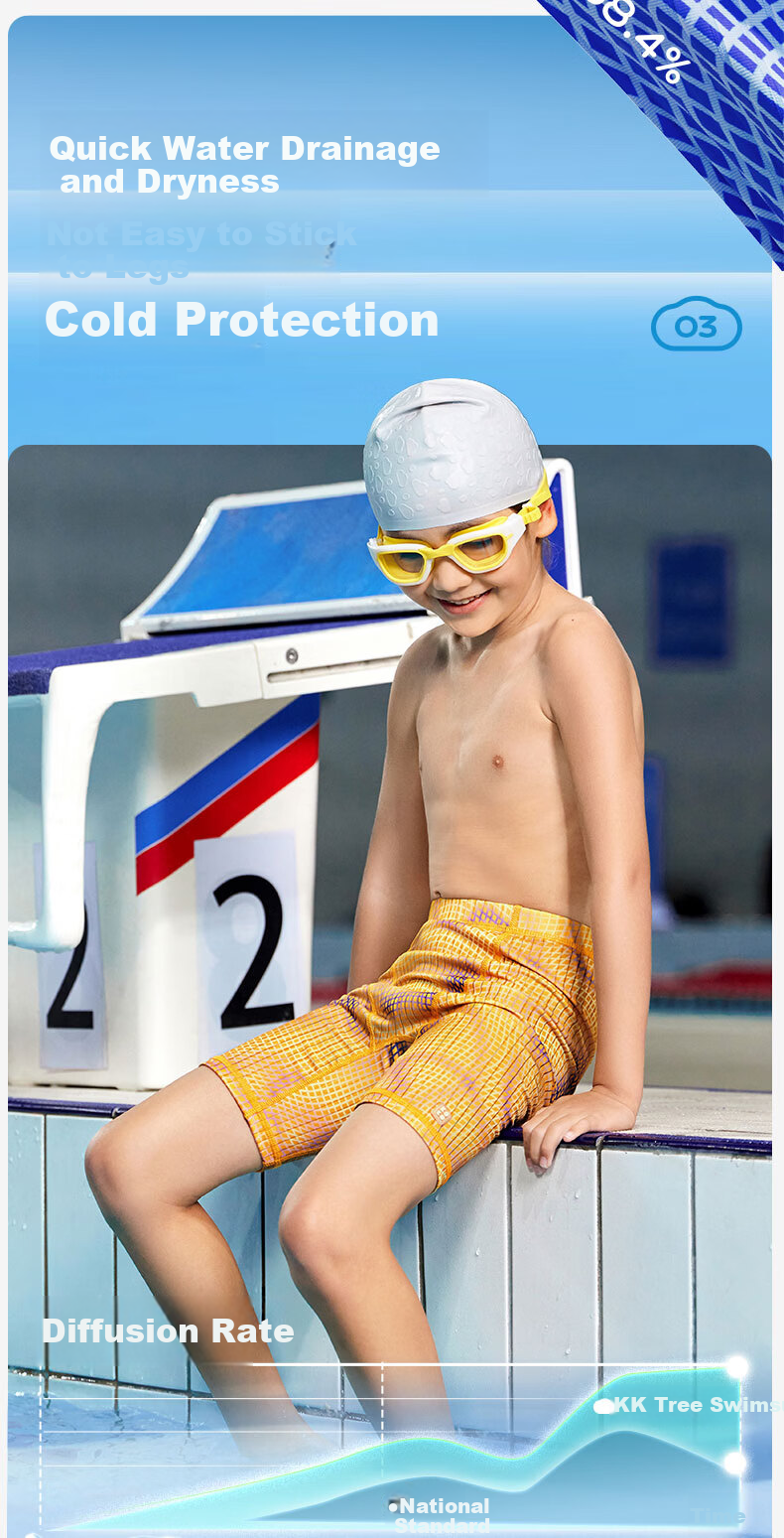 Kocotree KK Tree Kids Boys Swimwear Youth Professional Training Quick-Dry Breathable Swim Trunks 14