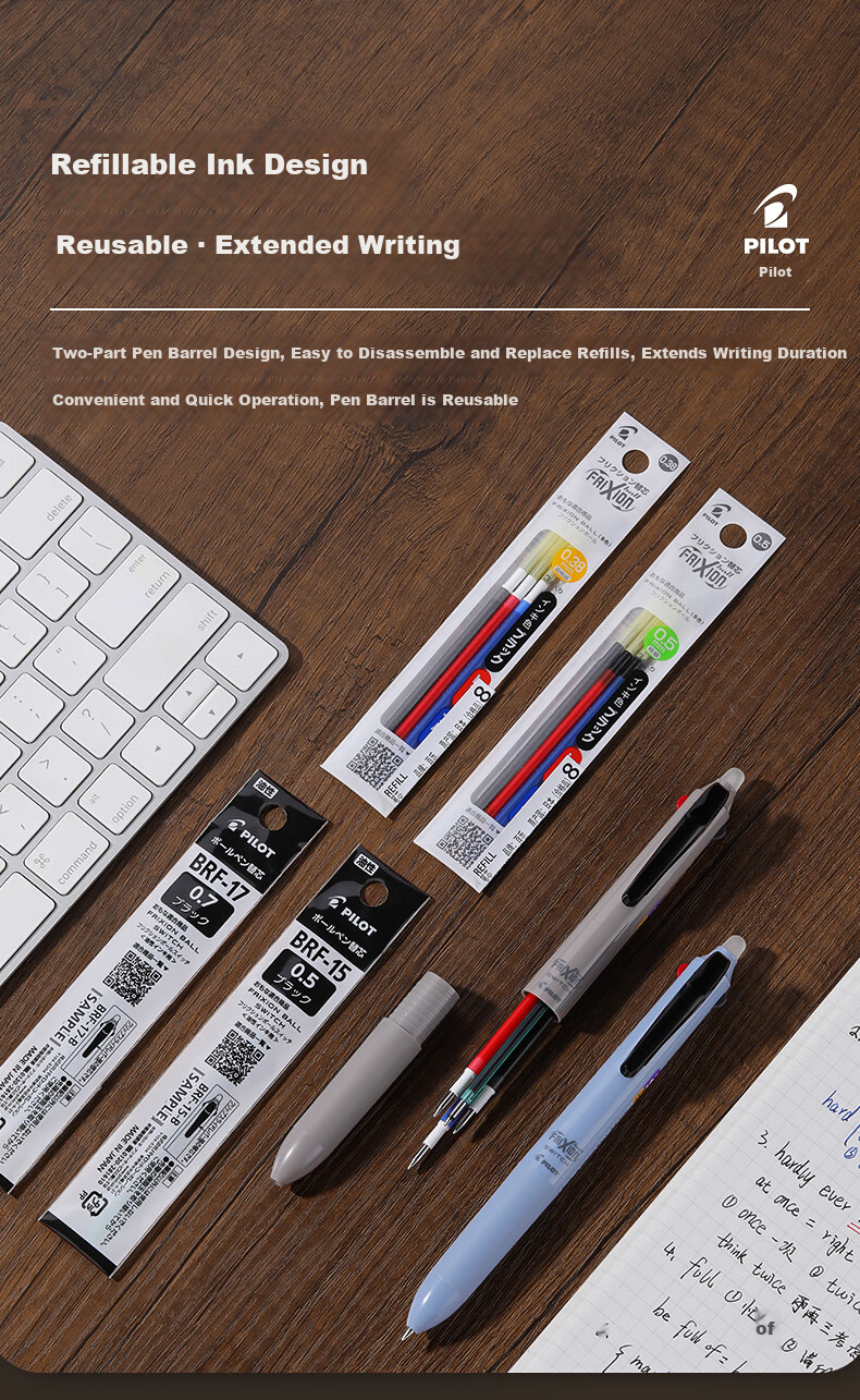 PILOT FRIXION BALL SWITCH Multi-Function Erasable Pen 3-Color 0.5 + Ballpoint Pen 0.7 LB31FBS-2-OL Olive Green 15