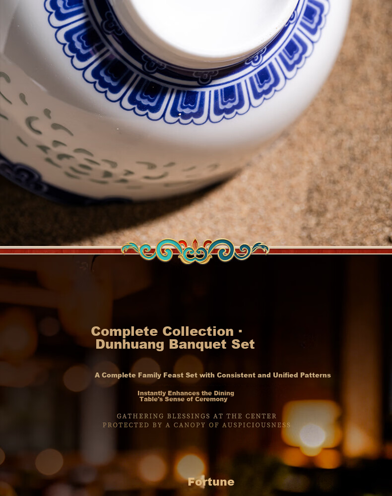 Lowei Blue and White Linglong Ceramic Dinnerware Set Jingdezhen Light Luxury Premium Housewarming Gift Bowl Plate Set for Home Use 9