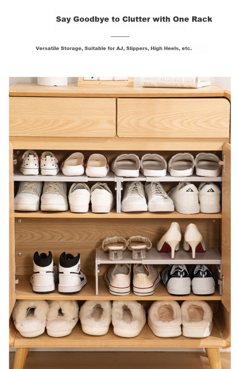 Hakkai Bird Expandable Shoe Cabinet Layered Divider Double-Layer Shoe Storage Rack Organizer Internal Shelf Partition 15