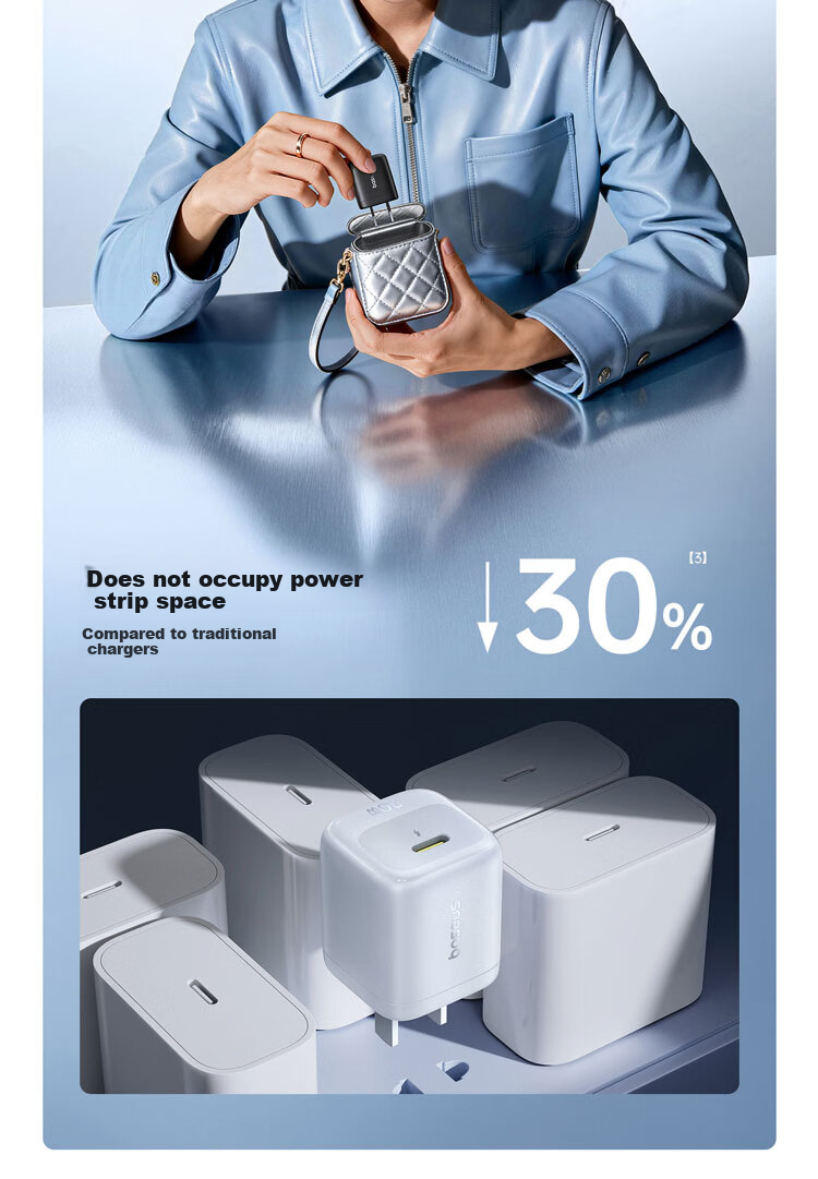 Baseus Mini Ice 20W GaN Apple Charger Set for iPhone 15-17 with 100W 2m Data Cable Purple 10