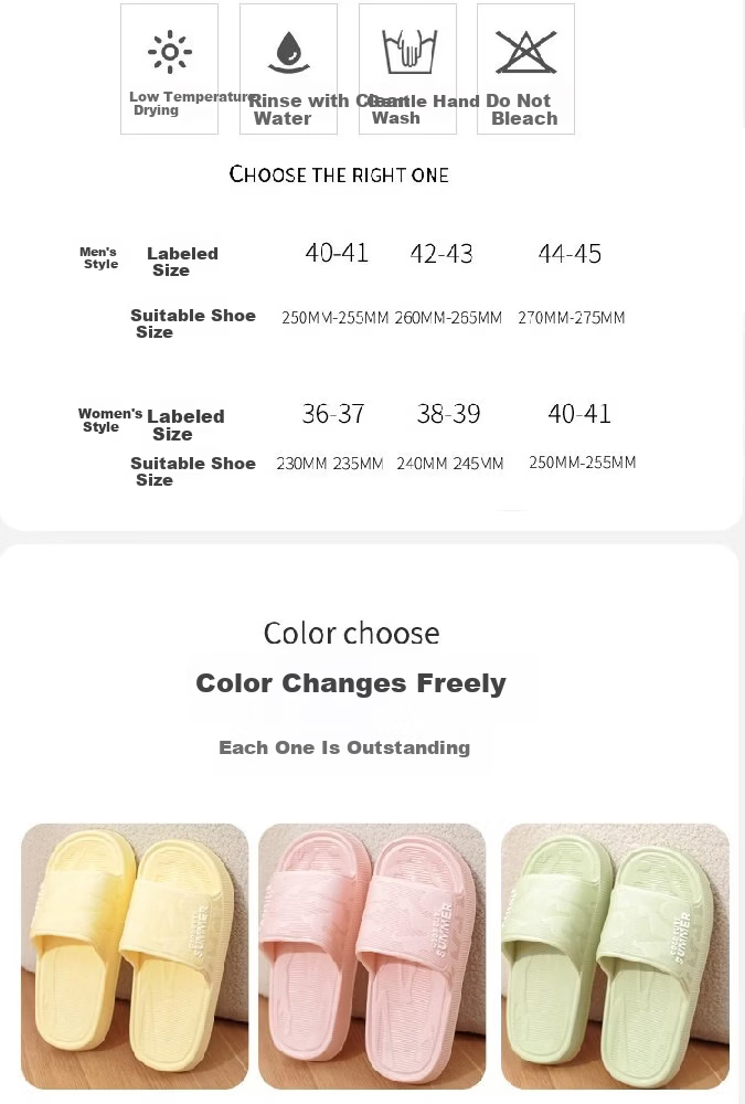 Huamei Comfortable Walking Slippers Unisex Home Shower Non-Slip Bathroom Indoor Outdoor Couple Sandals HM633 Yellow Size 36-37 7