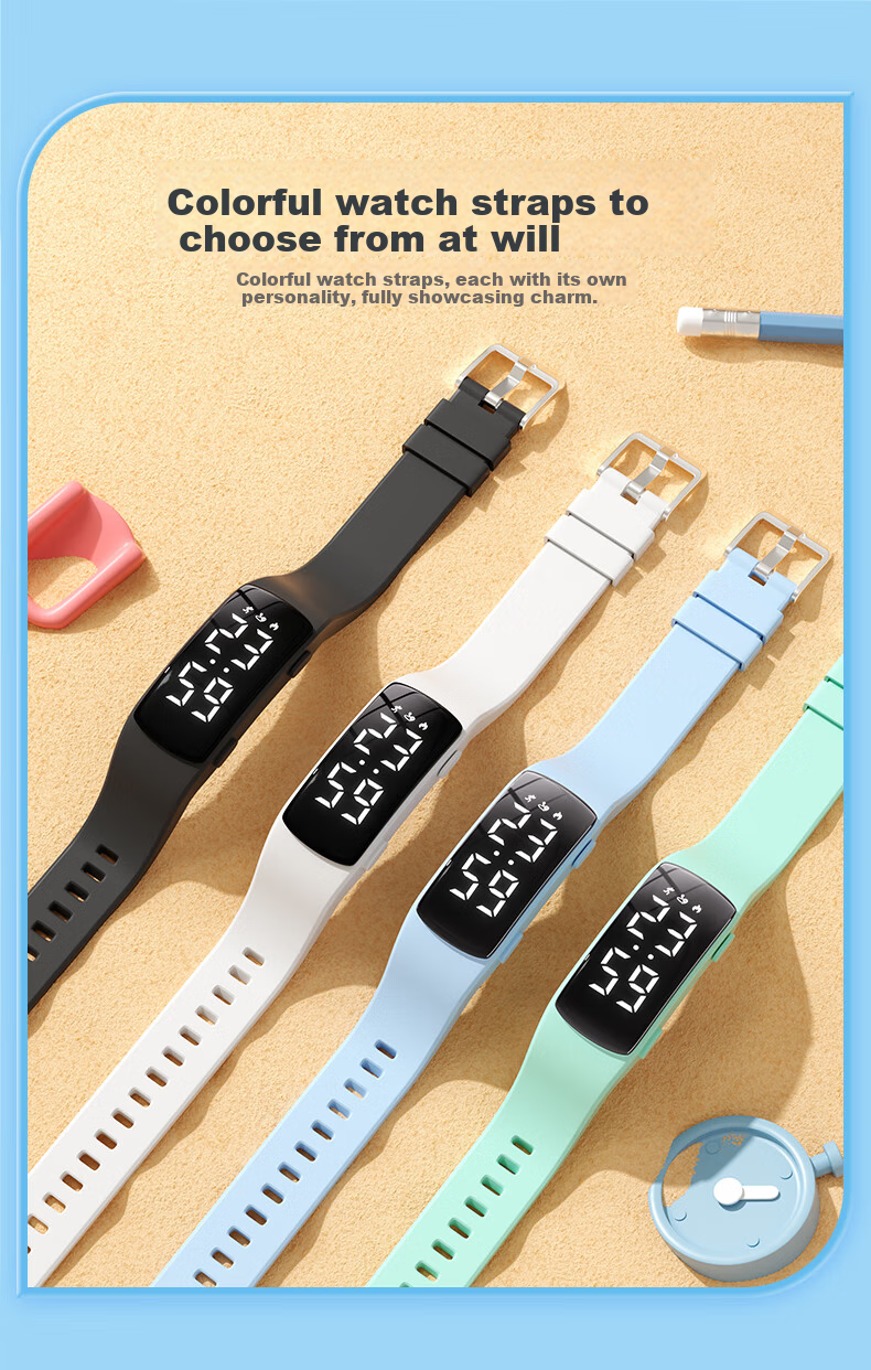 Koshi Student Sports Wristband Watch for Boys with Vibration Alarm Smart Waterproof Swimming Electronic Watch for High School and Middle School Students 10