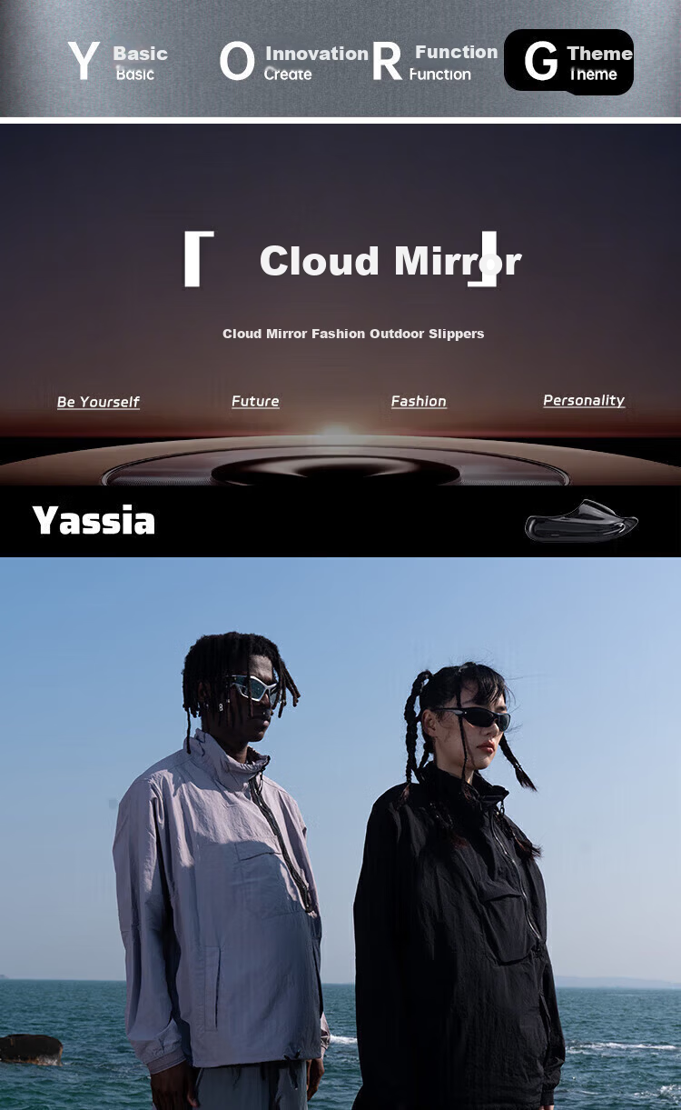 Yasuo Cloud Mirror Unisex Couple Summer Sports Outdoor Height-Increasing Pearl White Slippers Size 38-39 1