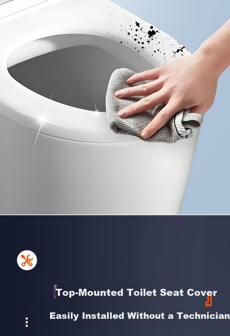 Denwalk [Germany] Universal U-Shaped Thickened Toilet Seat Cover Replacement Quick-Release Old-Style Toilet Ring Seat 7