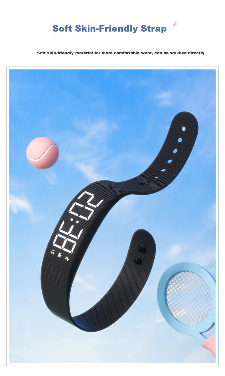 Koshi Alarm Clock Watch Student Outdoor Boys Multifunction Silent Vibration Smart Bracelet Children's Sports Electronic Watch for Men 6