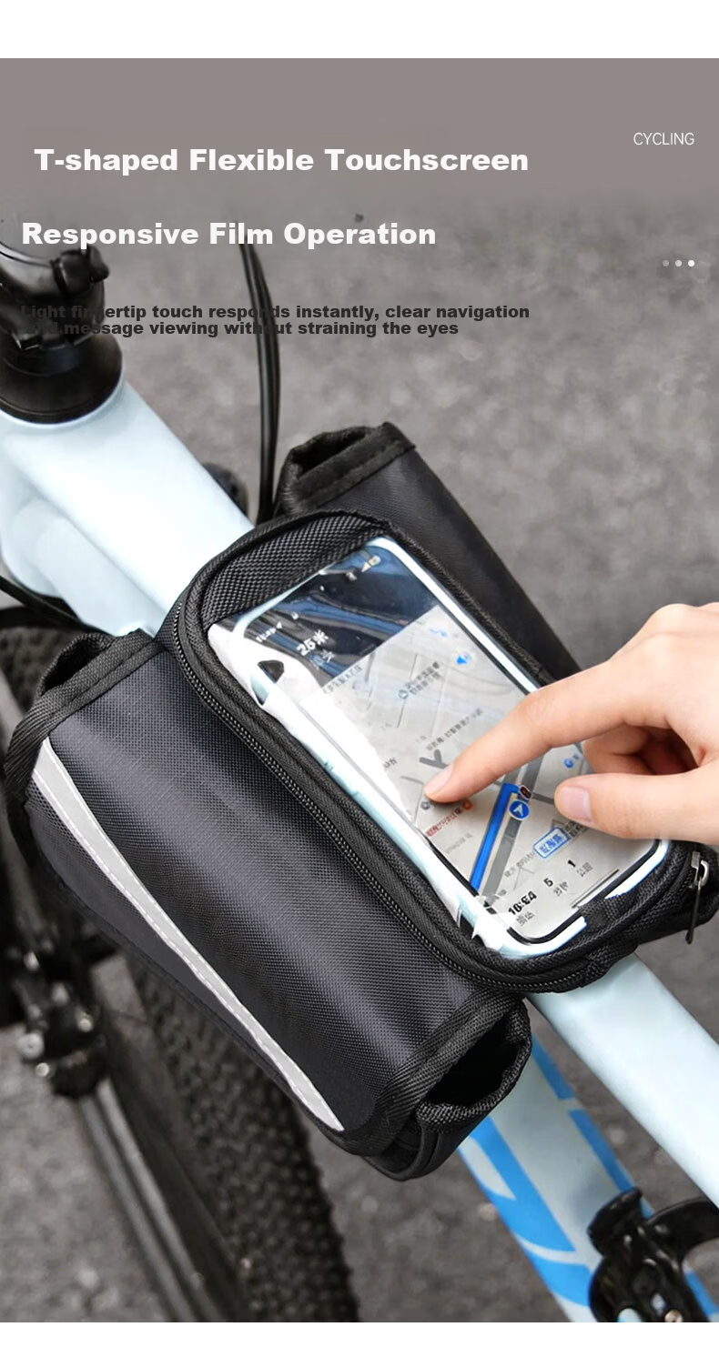 Huangchi Bicycle Frame Bag Front Tube Bag Mountain Road Bike Waterproof Phone Storage Cycling Gear Accessories 3