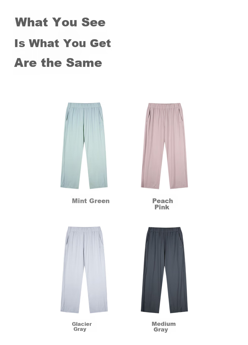 TECTOP Casual Pants Lightweight Outdoor Loose Breathable Solid Color Long Pants 2422138ZZ Women's Pink XL 15