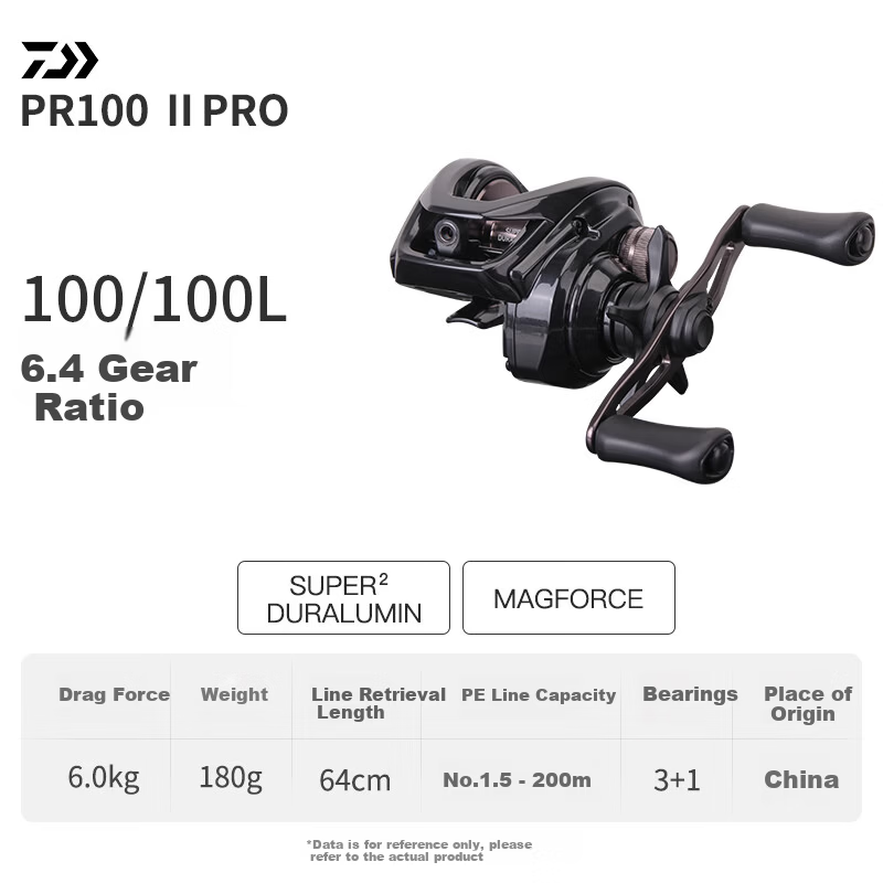 DAIWA 25 New PR 100 PRO Baitcasting Reel 25PR 100 II PRO Right Hand 6.4