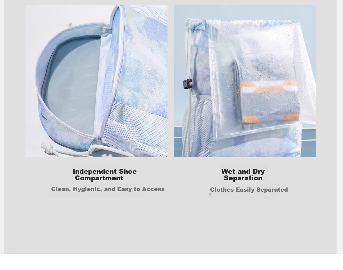 Li-Ning Swimming Bag with Dry And Wet Separation, Large Capacity Storage Backpack for Men And Women, Waterproof Swimwear Bag for Training 15