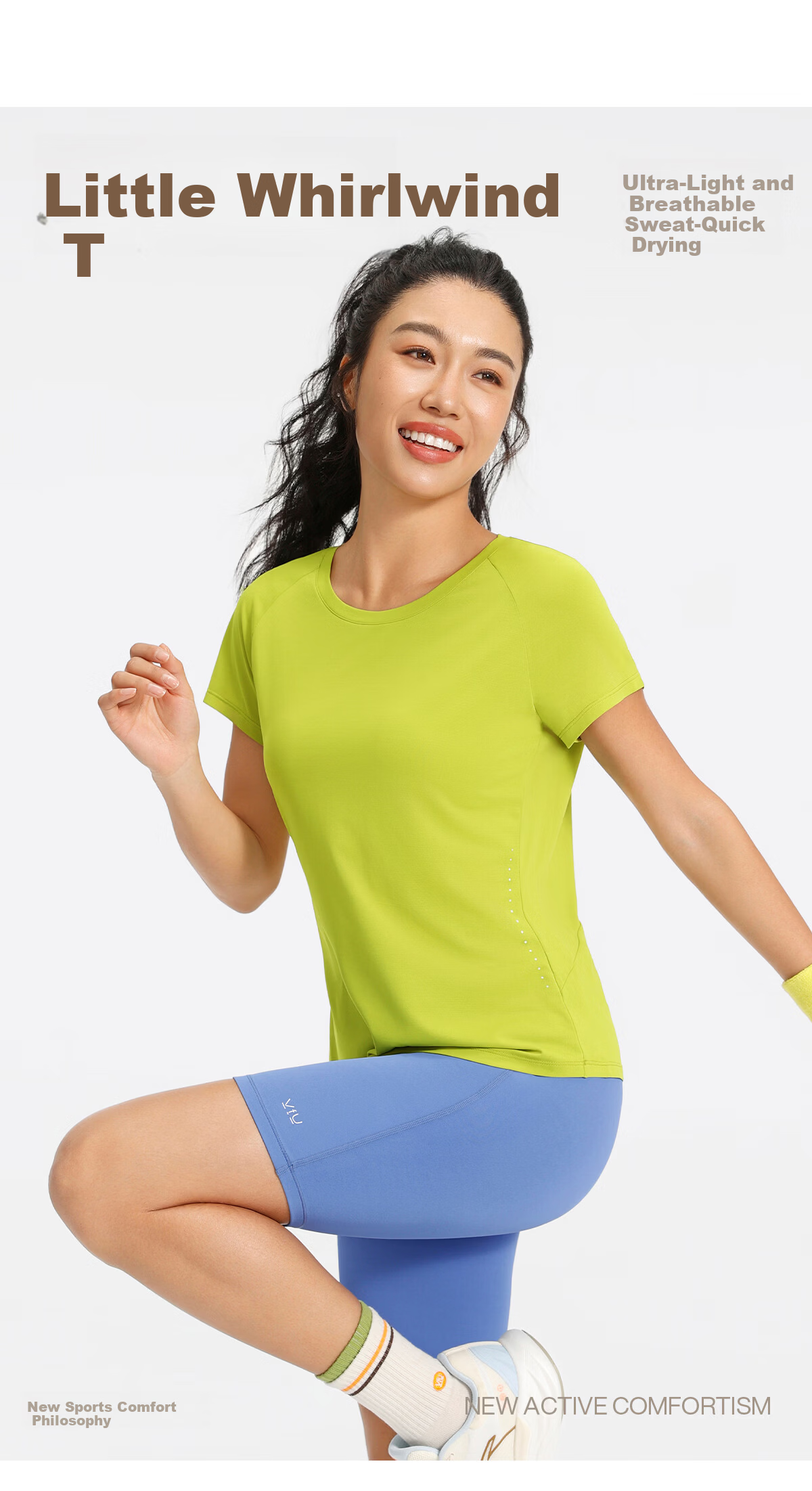 VFU Sports Short Sleeve Quick-Dry Breathable Professional Training Running T-Shirt Lightweight Yoga Wear 2026 New Style Creek Blue S 12