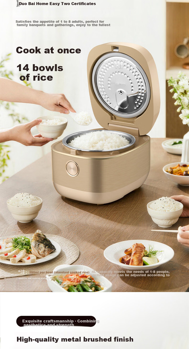GREE 4-5 Person Rice Cooker 4L IH Heating 316L Stainless Steel Inner Pot Non-Coated Smart Steaming and Cooking Multi-Function Rice Cooker for Home Use - Sprouted Porridge 7