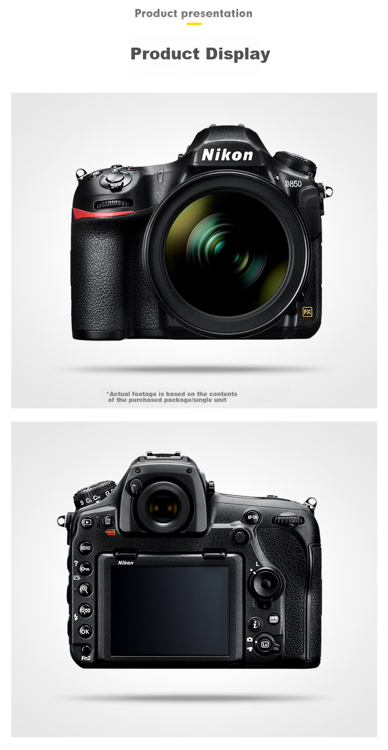 Nikon D850 Full-Frame DSLR Camera 45.75MP Flip Touchscreen 8K Interval Shooting 11