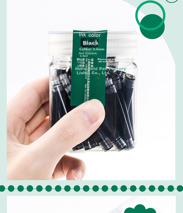 HERO School Gift Ink Cartridges 359 Fountain Pen Ink Cartridges Bulk Pack Pure Blue 30pcs 3