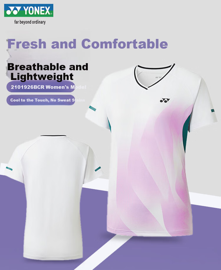 YONEX Yonex Badminton Sports Comfortable Training Short Sleeve Women's T-Shirt 2101926BCR White O 1
