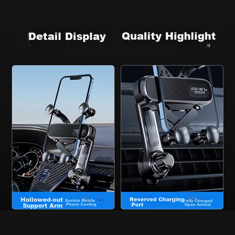 Digalun New Car Phone Holder Car Air Vent Navigation Gravity Invisible Retractable Mount 18