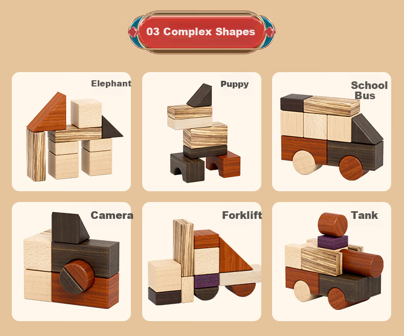 Genius Road City Theme Large Building Blocks for 0-3 Year Old Babies and Toddlers - Children's Day Gift Wooden Educational Toy 7