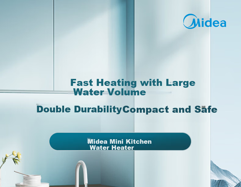Midea Electric Mini Kitchen Water Heater, 5L Capacity, 1650W Rapid Heating, Hot Water Dispenser with Outlet, Under-Sink Installation for Home Use, Dish Washing And Vegetable Cleaning Hot Water Tap 1