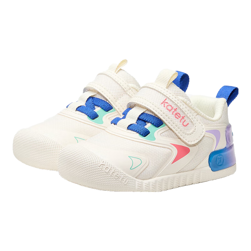 Katetu Baby Walking Shoes, Spring New Children's Shoes, Kindergarten White Sneakers, 1-3 Years Old Little K Shield Functional Steady Walking Shoes X4AE012