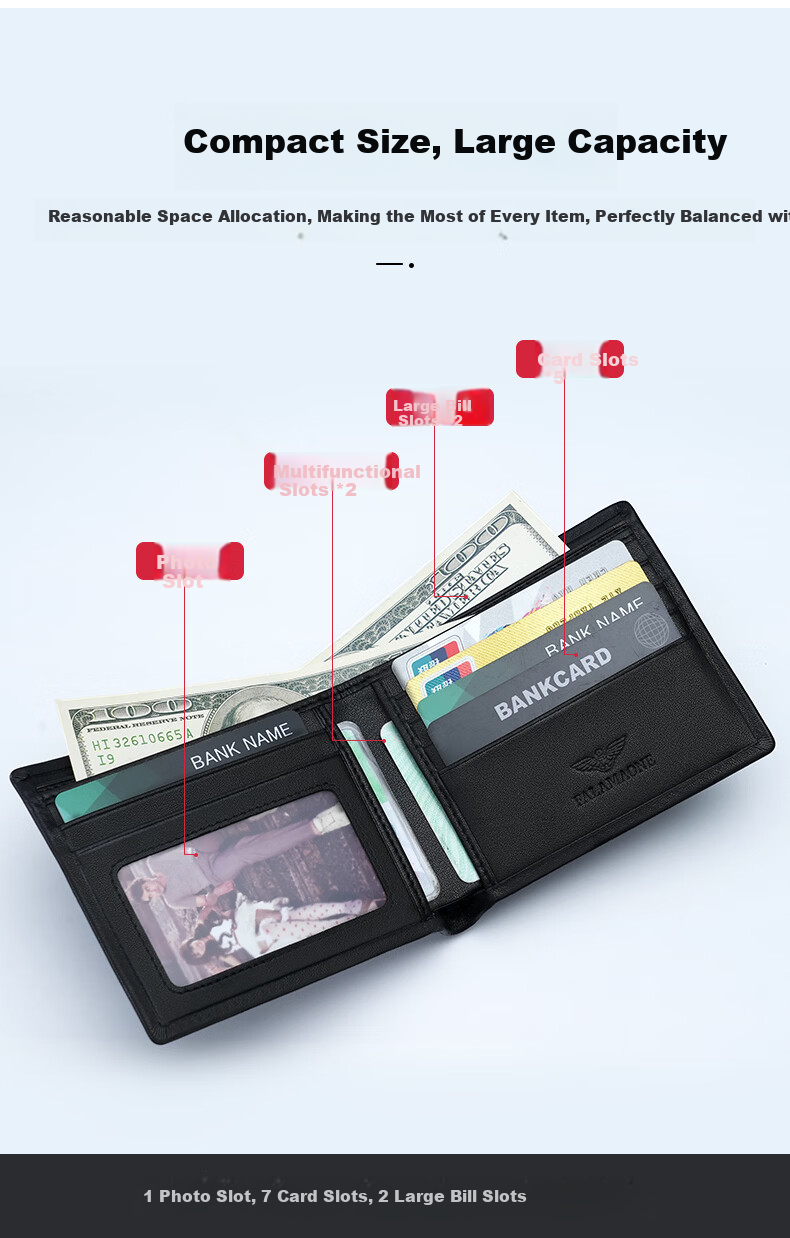 FALAMAONE Armani Men's Leather Wallet Gift Box with Automatic Buckle Father's Day Gift for Dad 11