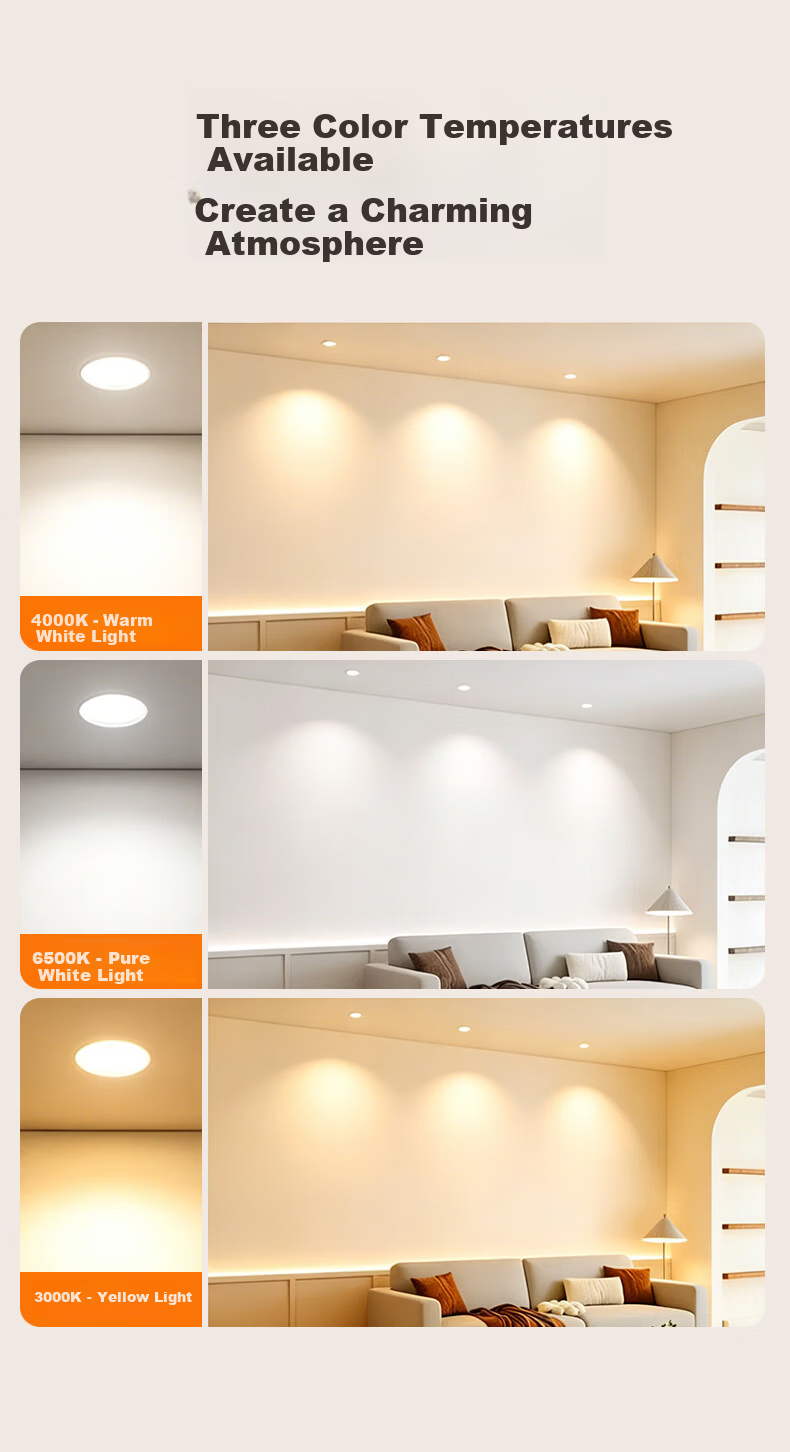 Foshan Lighting (FSL) LED Recessed Downlight Ceiling Spotlight Full Aluminum All-White 5 Inch 16W Cutout 140-150mm Warm White (4000K) 7